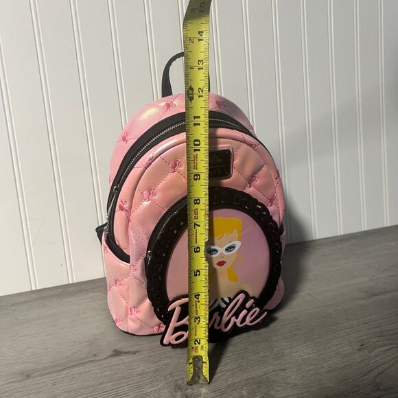 Loungefly Barbie Iridescent the Original Barbie 1959 Quilted Pink Mini Backpack main image 10